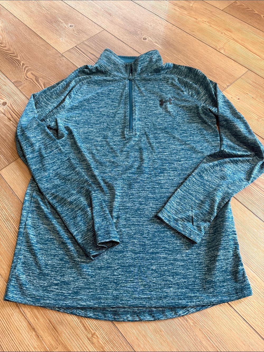 Under Armour Teal-Blue Heathered 1/4 Zip Pullover